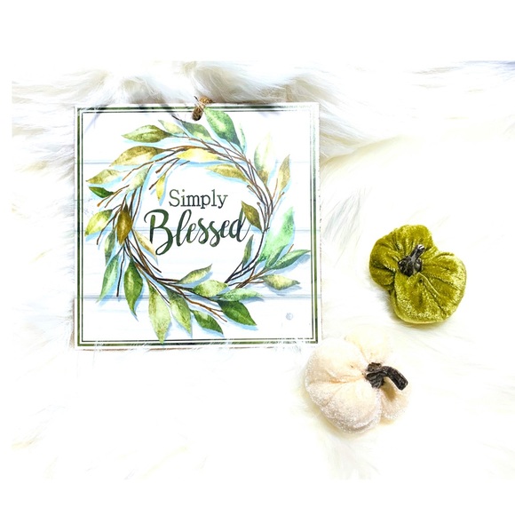 Simply Blessed Wreath Sign. Shabby Chic Wall Decor - Picture 2 of 5